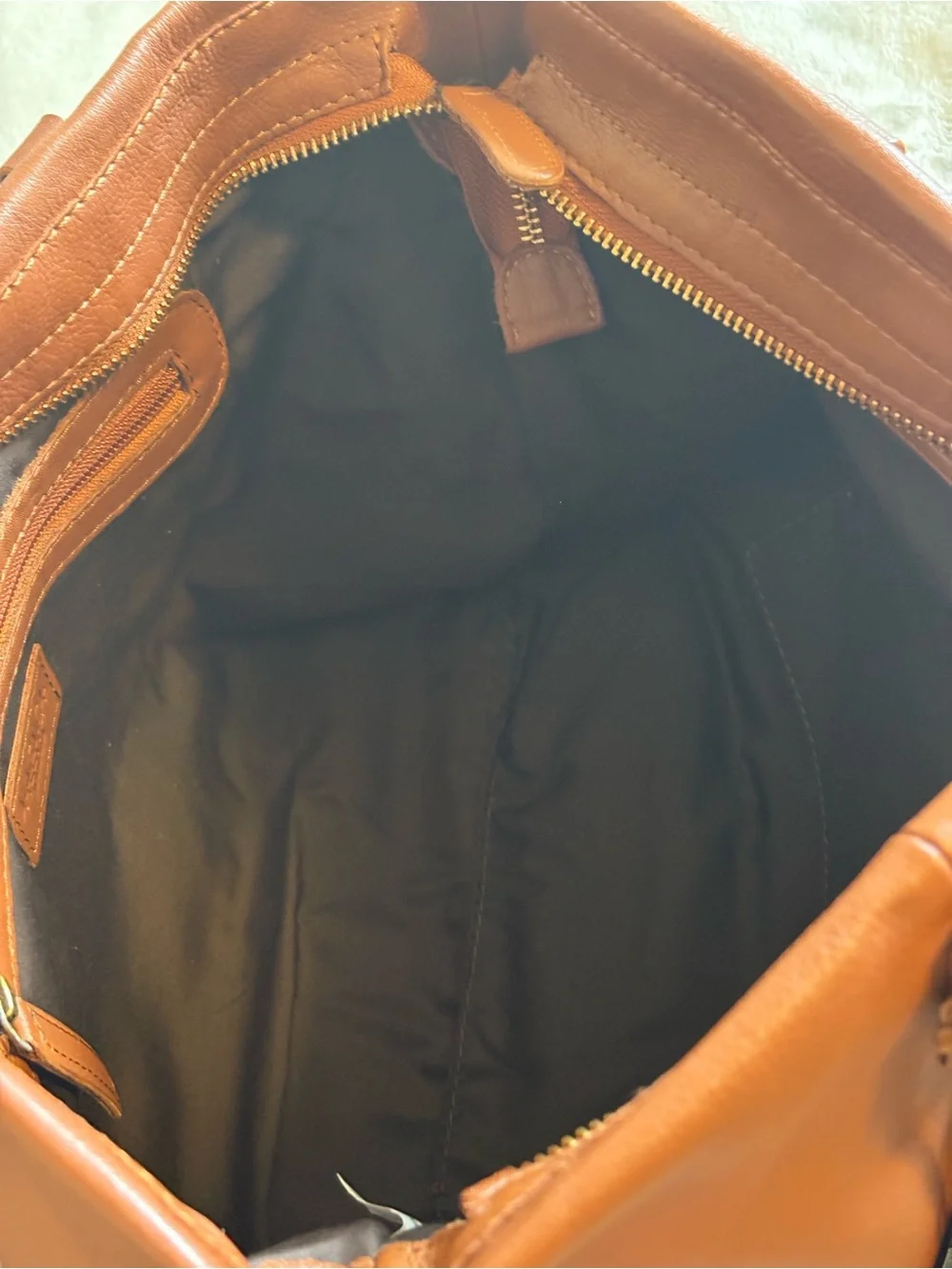 Valenca Italian Leather Tote in Cognac